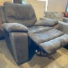 Plump Dark Grey Manual Recliner Armchair
