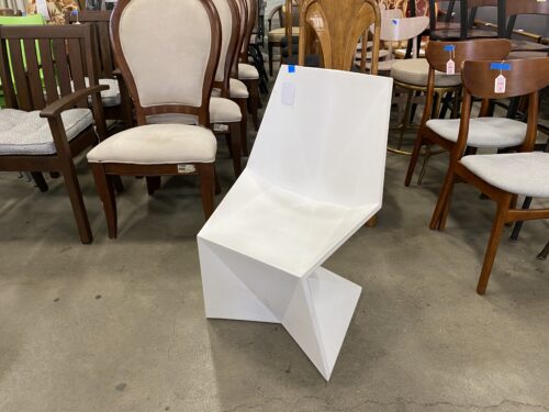 VONDOM Vertex White Futurist Cubic Accent Chair