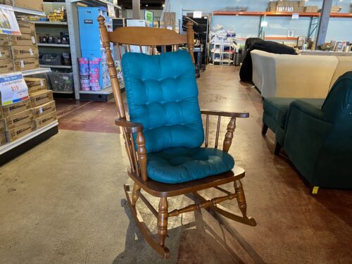 Green Cushion All-Wood Rocking Chair