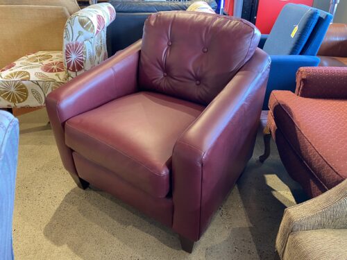 LA-Z-BOY Burgundy Button-Back Armchair