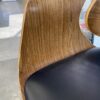 Black Leather Bentwood Framed Rolling Office Chair