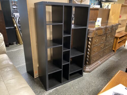Black Rectangular 12-Shelf Display Case