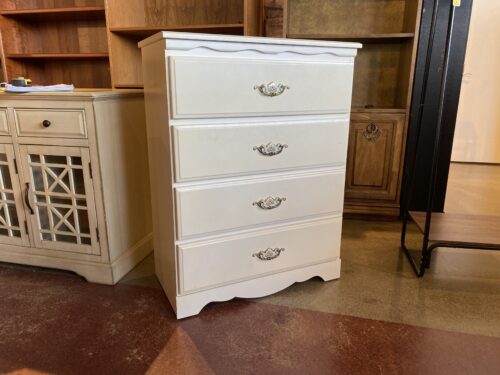 Cream 4-Drawer Dresser w/ Floral Hardware