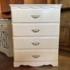 Cream 4-Drawer Dresser w/ Floral Hardware