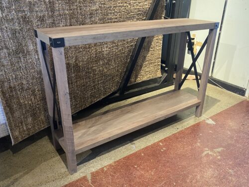 WALKER EDISON Rustic Ash Grey Sofa Table