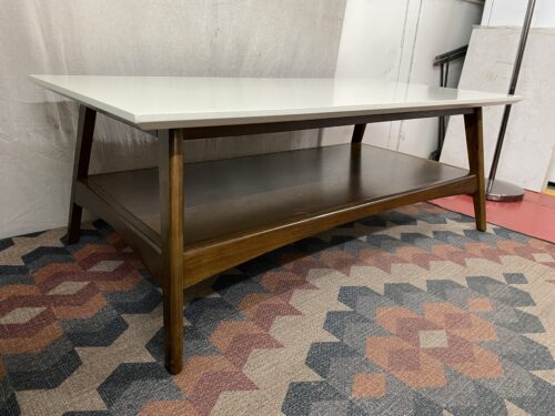 MADISON PARK Modern Wooden Coffee Table w/ White Top