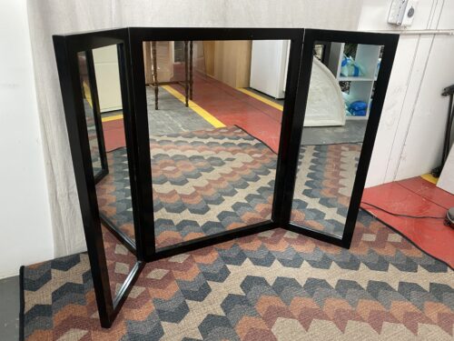 Black Tri-Folding Hanging Mirror
