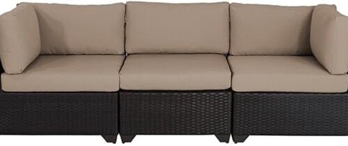 TK Classics Belle 3-Piece Sofa with Cushions in Wheat (Auburn)