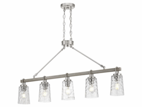 PROGRESS LIGHTING Tiana Chandelier with Driftwood Accents and Clear Water Glass