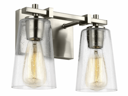 GENERATION LIGHTING 2 Light Bath Vanity in Traditional Style – Satin Nickel