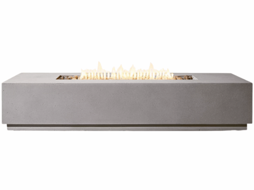 RESTORATION HARDWARE Orizaba 56" Rectangular Fire Table in Nickel
