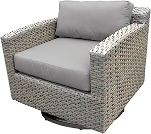 TK Classics Florence Swivel Outdoor Chair, Grey (Southcenter)