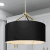 NEW! QUOIZEL Covington 3-Light Pendant, Black & Gold Model#5055217