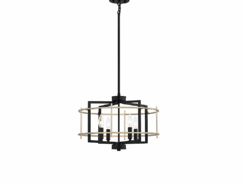 QUOIZEL Adler 4-Light Black and Gold Pendant