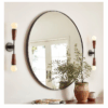 NEW! REJUVENATION Round Black Metal Framed Hanging Circle Mirror