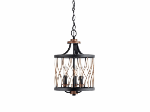 NEW! KICHLER Brookglen Convertible 3-Light Semi-Flush Fixture