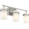 POSSINI EURO Kazran Brushed Nickle Bathroom 3-Light Fixture