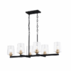 NEW! QUOIZEL Whitlock 6-Light Linear Chandelier in Matte Black