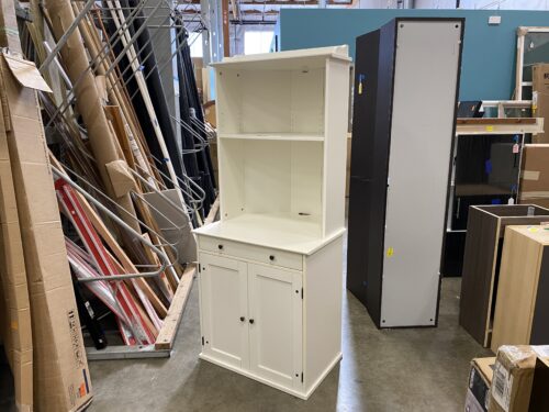 IKEA White Base Cabinet with Corner Hutch Top