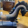 "Valiant Sea Horse" Carved Black Wood Décor