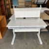 White Tilt-Top Desk with Hutch Shelf
