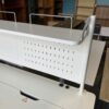 White Tilt-Top Desk with Hutch Shelf