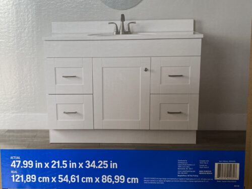 PROJECT SOURCE 48" Vanity Cabinet Model #2694485