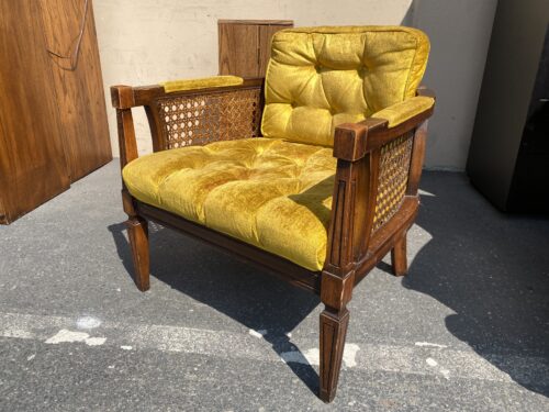 Vintage Mustard Yellow Wooden Armchair