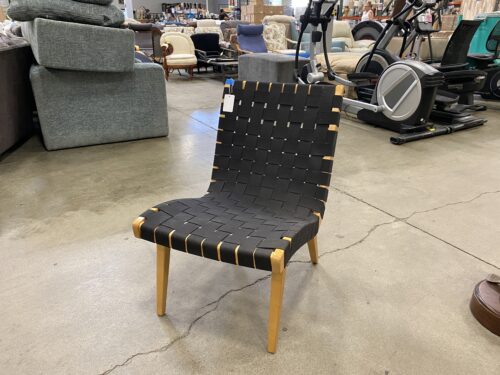 KNOLL Jens Risom Black Strap Lounge Chair