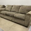 PACIFIC Dark Green Pinstriped Fabric 3 Seat Sofa