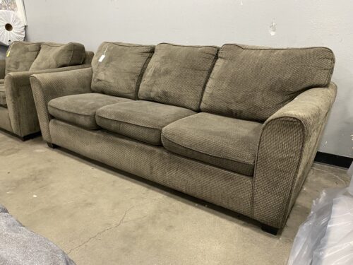 PACIFIC Dark Green Pinstriped Fabric 3 Seat Sofa