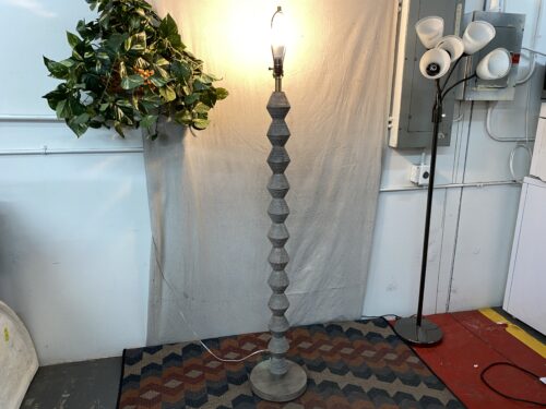 Stacked Grey Wood Finished Floor Lamp