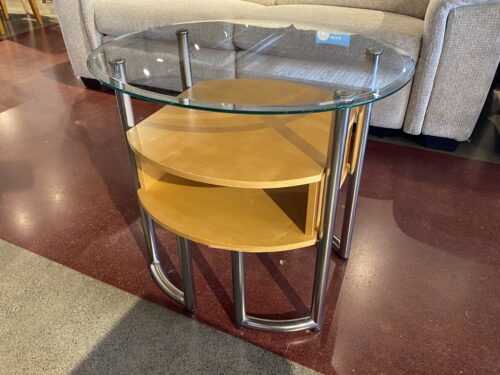 Unique Multi-Level Glass Top Shelf