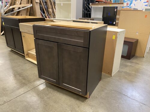 DIAMOND NOW Brown Fresco Lime Base Cabinet with Soft Close Doors