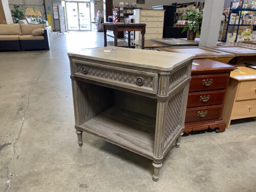 RESTORATION HARDWARE Louis XVI Treillage Rustic Wood Nightstand