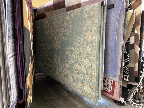 Blue & Tan Outdoor Rug
