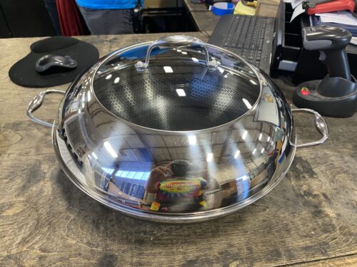 HEXCLAD Hybrid Stainless Wok and Steam Top
