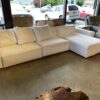 RESTORATION HARDWARE White Velvet Right Arm Sofa with Chaise Sectional