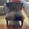 EMERALD HOME Brown Velvet Hourglass Accent Chair