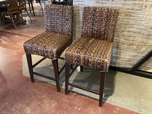 POTTERY BARN Seagrass Counter Stool (Set of 2)