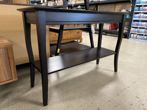 Black Rectangular 2-Tier Console Table