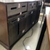 Dark Wooden Fireplace TV Stand w/ Adjustable Temperature & Brightness