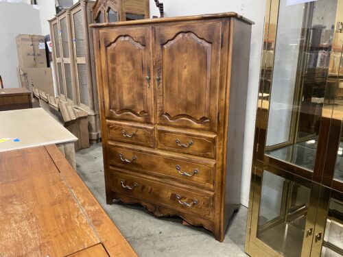 ETHAN ALLEN Rustic Dark Oak Finished 6 Drawer Armoire