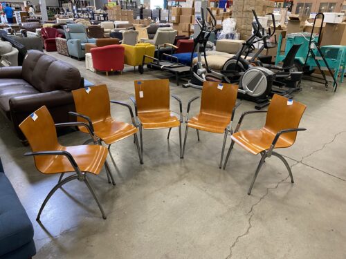 Modern Italian Bentwood and Metal Chairs (5)