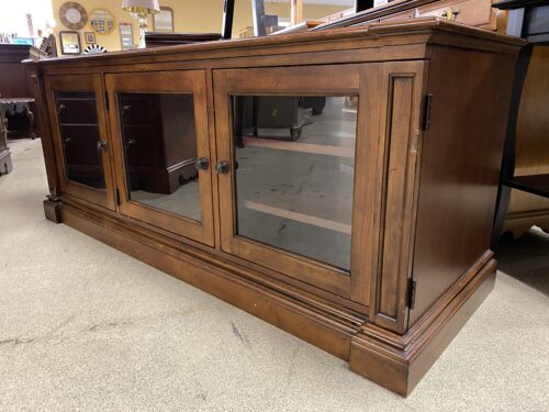 ETHAN ALLEN Dark 3-Door Console Table