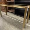 Brass Sofa Table w/ Smoked Mirrored Glass