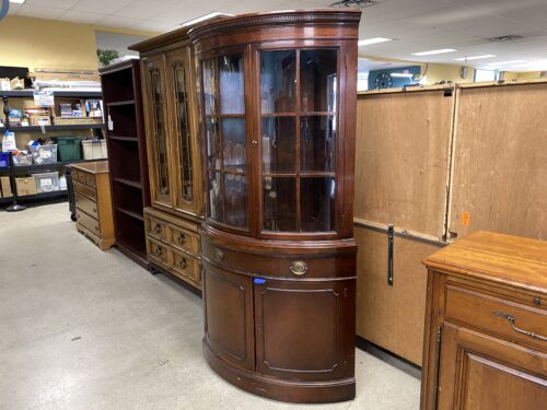DREXEL Vintage Rolling Curved Corner Cabinet