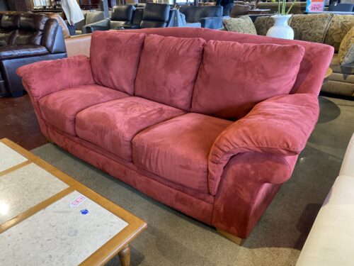 Plush Red 3-Seater Sofa