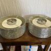 Set of 2 Glittery Silver Circle Light Fixtures
