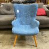 NOBLE HOUSE Cyan Modern Tufted Wingback Chair and Ottoman